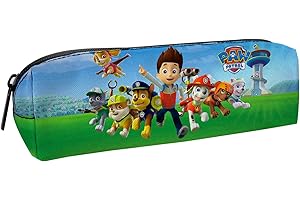 TMXKDSJ Trousse Scolaire, Paw Dog Patrol Single Trousse, Fourre-Tout pour l'école, Étui à Crayons pour Filles et Garçons, Grande Capacité, Trousse Textile Rectangulaire, 20 x 5,5 x 6 cm