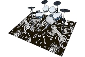 EYKWKB Alfombra de Tambor 120 x 80 cm Alfombras Acusticas Bateria para Kits de Batería Electrónica Bombo Caja y Otros Instrumentos Musicales Alfombrillas Antideslizantes Alfombra para Batería