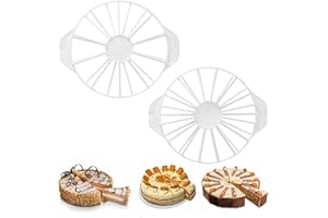 GYYXH 2 Pièce Diviseur De Gâteau 10/12/14/16 Pièce, Double Face Coupe Gâteau Trancheuse, Rond Marqueur De Portion De Gâteau pour Gâteaux, Pains, Tartes (Blanc)