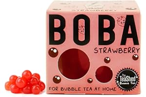 POPABALL The TeaShed Popping Boba Strawberry | 1 x 150 Grams | 3 Servings | Make Bubble Tea at Home