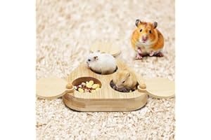MIUUIPI Meerschweinchen Spielzeug, Hamster Spielzeug aus Holz, 3 In 1 Holzspielzeug Zur Futtersuche, Hamster Accessory Set für Hamster Meerschweinchen Chinchillas Rennmäuse Zwerghamster