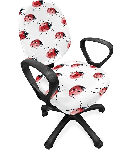 Funda Para Silla De Oficina Con Diseño Jazz - Notas Y Saxofones, 2 Piezas, Tejido Elástico Gris/rojo/negro