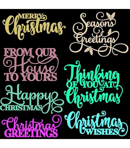 Fustelle Da Taglio Metalliche Merry Christmas - Set Acciaio 9,7x6,4 Cm - Per Scrapbooking E Biglietti Fai Da Te