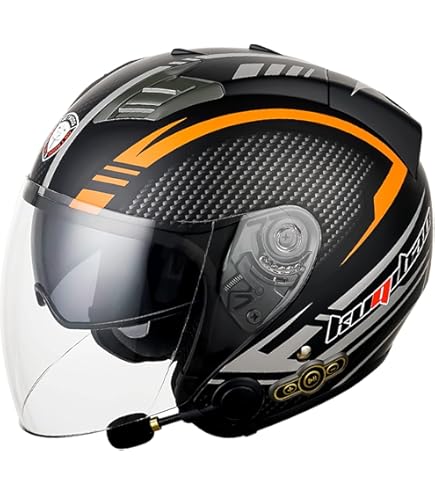 Casco ECE Omologato Unisex Casco Moto Jet Con Bluetooth Integrato,3/4 Aperto Moto Casco Cromwell Casco Vintage