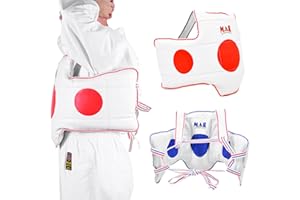 MAR INTERNATIONAL MAR | Reversible Boxing Chest Guard, MMA Kickboxing TKD Muay Thai Boxing Body Protector, Taekwondo Vest, Chest Protector, Martial Arts Body Armour, Sparring Training, Adjustable Strike Shield