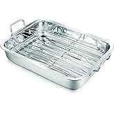 Penguin Home Premium Stainless Steel Roasting Pan with Rack - Compatible with All Hob Types Except Induction - Sturdy & Heavy