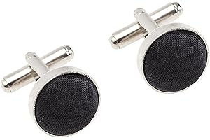 THE TIE COMPANY Plain Satin Solid Colour Classic Silver Metal Cufflinks