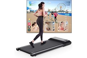 ‎DEERRUN DeerRun Walking Pad Raceable,Laufband für Zuhause bis 136kg, Laufband Schreibtisch mit Pitpat App, Treadmill Leise 2,5PS mit Professionelle Trainingskurse & Multi-Runner-Rennen