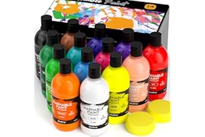 Nicpro 14 Farben X 500 ML abwaschbares Temperafarbe für Kinder, Fingerfarben Ungiftig Acrylfarben Set, Fingermalfarbe für Kunst, Handwerk diy, Poster, Schule, Weihnachten, Party, Klassenzimmer