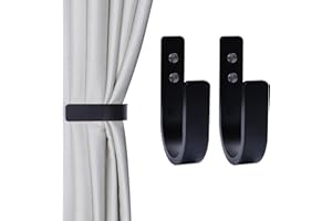 ‎OCIOLI OCIOLI 2 Stück Vorhang Raffhalter Holz Vorhang Raffhalter U-förmige Vorhanghaken Vorhang Raffhalter Wandhalterung Vorhang Halter Vorhang Raffhalter Raffhalter für Vorhänge (schwarz, 2)