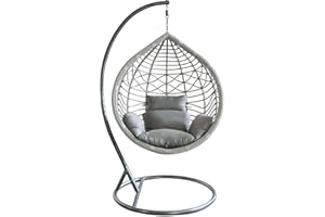 MILANI HOME MilaniHome.it - Sedia Sospesa Poltrona A Dondolo Intrecciato In Rattan Per Casa E Giardino Con Cuscino