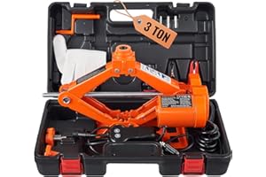 VEVOR Elektryczny Podnośnik Samochodowy 3 Tony/6600 Funtów, Nożycowy 12V z Podwójnymi Siodełkami i Pilotem do Sedanów, SUVów, Wymiany Opon w Ciężarówkach