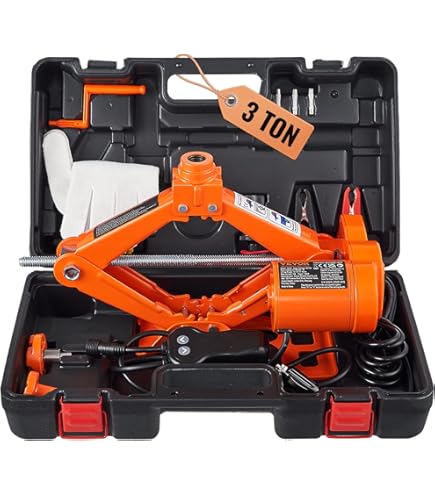 Cric A Pantografo Universale 2 Tonnellate – Con Asta Girevole, Base In Acciaio, Altezza Min 105mm – Max 380mm, Compatibile Citroen Berlingo E Altre Auto