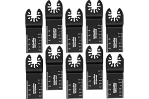YOUR'S BATH 10 pcs 34mm Lame Oscillante Outils en Acier au Carbone à Usages Multiples DIY pour Scier Couper Racler Façonner Polir et Enlever le Coulis (10PCS)