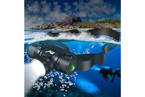 KUPRO Scuba Diving Headlamp Professional LED Dive Light Head Torch Underwater 60m Headlight 1200 Lumens Super Bright 5 Modes IPX8 Waterproof Submarine Safety Headlamps for Snorkeling Caving Swimming