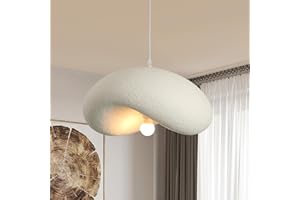 HvKvHvY Lustre Moderne En Forme De Nuage, Style Japonais Wabi-Sabi, Suspension Blanche E27, Abat-Jour En Forme De Chapeau, Pour Salle à Manger, Cuisine, îLot De Chambre, 50 Cm