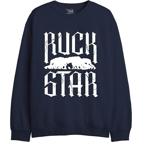 Republic Of California Herren Sweatshirt 'RUCK STAR' – Lässig, Schwarz, Größe XL