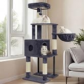 Heybly Cat Scratcher, Cat Tree 125 cm, Spacious and Comfortable Cat Tower | Cat Scratching Post with Hidden Space, Sturdy Ste