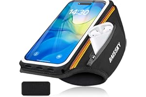 CITAMAMA Sports Armband with Headphones Case Mobile Phone Case Jogging Sports for iPhone 16 Pro Max 15 Pro 14 13 12 Galaxy S25 Ultra S24 S23, Xiaomi Huawei Mobile Phone Holder Jogging Arm Mobile Phone Case