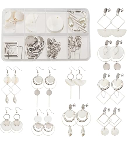 SUNNYCLUE DIY 10 Pares De Aretes De Botella De Vidrio, Kit De Fabricación De Mini Flores Secas Para Botella De Deseos, Colgantes, Aretes Colgantes De Latón Con Gancho Para Oreja Y