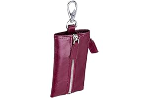 iSuperb Portachiavi in Pelle Portachiavi Raccoglitore Chiave in Pelle Chiave Caso Cuoio con Cerniera Donna e Uomo Portachiavi Borsa in Pelle6x12.3x0.5cm