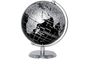 TOPGLOBE 14cm Globe - en Anglais - Décoration de Bureau Éducationnel/géographique/Moderne - avec Base en métal