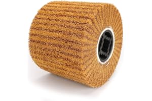 SI FANG 120x100mm Nylon Web Drum Non-woven Abrasive Flap Wire Drawing Polishing Burnishing Wheel for The Surface Treatment of Metal Products 120 Grit (Grit 120)