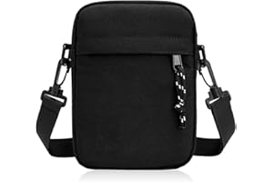 Forhome Men's Mobile Phone Shoulder Bag Small Men's Bags Shoulder Bag Sling Chest Crossbody Bag Waterproof Mobile Phone Case Side Pocket for Daily, Life, Travel (Black), black, S