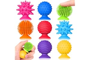 LESONG Sensory Fidget Toys Kids Adults: 8 Pack Textured Suction Toys for Autism Kids - Fidget Suction Toys for Classroom - Anxiety Fidgets for Students Classroom Prize - Sensory Suction Toys for Girls Boys