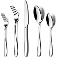 LIANYU 60 Piece Silverware Flatware Set for 12, Stainless Steel Home Kitchen Hotel Restaurant Cutlery Set, Eating Utensils, Mirror Finished, Dishwasher Safe