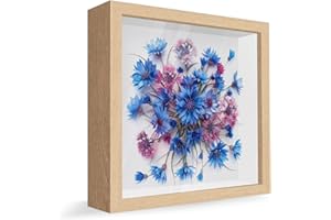 YJSDDNTY Cornice portafoto profonda da riempire, 22 x 22 cm, 3D, 3 cm, ideale come regalo per foto, collage, bouquet da sposa, arazzo da parete – grigio