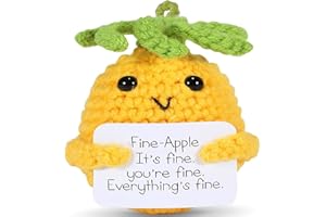 Leyiteng Emotional Support Pineapple, Gifts for Women,3.15 Inch Positive Pineapple Handmade Cute Knitted Crochet Doll,Good Luck Charm,Funny Leaving Gifts for Colleague Friend Women Men