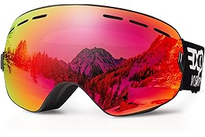EXP VISION Gafas de esquí y snowboard para hombres y mujeres jóvenes, anti niebla OTG, de lentes esféricas desmontable desechables