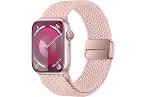 HITZEE Pasek do zegarka Apple Watch 49, 45, 44, 42, 41, 40, 38 mm, nylonowy, elastyczny, pleciony, z magnetycznym zapięciem, do modelu Apple Watch Ultra 2, serie 9, 8, 7, SE, 6, 5, 4