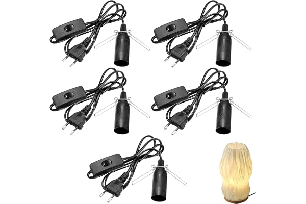 E14 lamputtag med strömbrytare, 5 stycken kablar med strömbrytare för saltlampa lampsockel E14, saltlamphållare med 1,8 m kabel, isoleringsbrytare och eurokontakt för saltlampa, lampupphängning