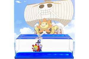 One Piece Barco, Botella de Deriva Fluida for Crucero, Barco One Piece Cruise Ship Fluid Drift Bottle,PQKL-party Acryl Nunca Naufragio Juguetes Decoración del Cruceros, para Decoración Coche Oficina