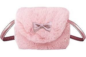 Spldsun Borsa Piccola in Peluche, Borsetta Principessa Peluche, Borsa Peluche Bambina, per Bambini 3-5 Anni, Contenitore Chiavi, Fazzoletti, Maschere, Carte (Rosa)