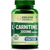 Himalayan Organics L Carnitine 2000mg/Serve | Supports Muscle Recovery, Fat Burn & Energy | 120 Veg Tablets