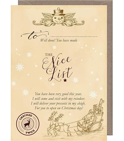 Editable Official Nice List Certificate From Santa Christmas