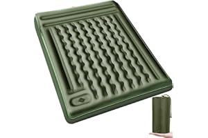 Airminti Matelas Autogonflant 2 Personnes 12cm – Tapis de Camping Gonflable Double avec Pompe à Pied et Oreillers, Matelas d’Extérieur Ultraléger et Épais pour Trekking, Randonnée et Bivouac