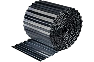 Nicoman Metal Garden Edging Border - Heavy Duty Galvanised Steel Lawn Edging, Flexible DIY Landscape Border for Trees, Flower Beds, and Plants (Black, 6"x20FT)