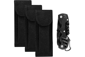 Tolenre Étui À Couteau De Poche 3 Pièces Etui Couteau Pliant, Etui Couteau Pliable, Attache Ceinture pour Étui À Couteaux, avec Bande Auto-Agrippante Et des Boucles, Idéal pour Camping Et Randonnée