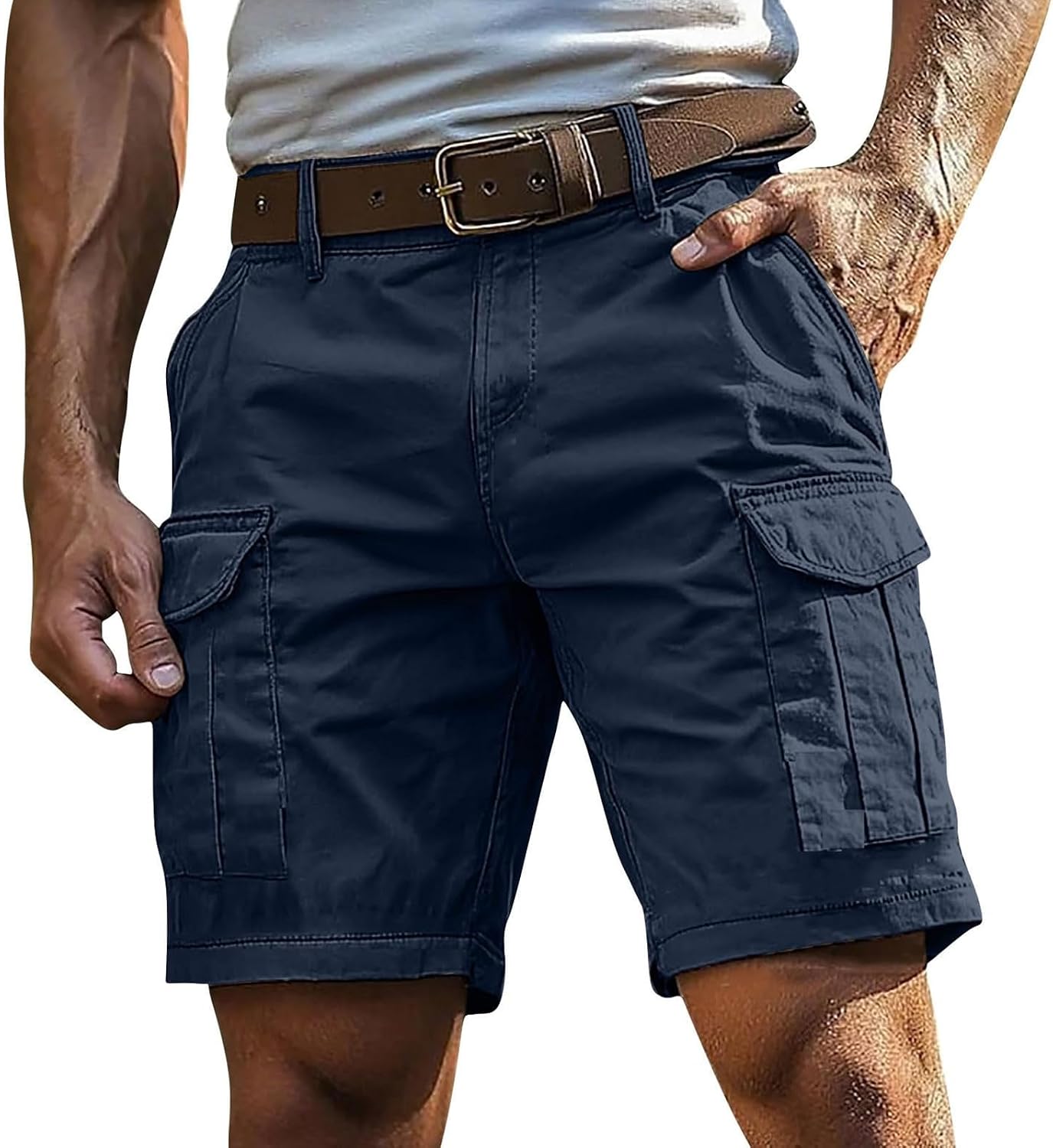 Bermudas Hombre Verano Montaña Casual Bolsillos Bermudas Senderismo Multibolsillos Trekking