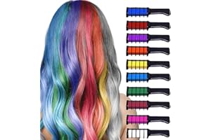 MSDADA Peigne à Craie pour Cheveux pour Enfants, lot de 10 Peignes de Coloration Temporaire Lavables pour Filles de 4, 5, 6, 7, 8, 9, 10 ans, Anniversaire, Cosplay, Bricolage, Noël, Carnaval