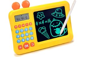 ZNZ Kids Math Calculator, Toddler Games Learning Educational Toys Gifts for 3 4 5 6 7 8 9 Year Old Boys and Girls, Number Calculate Training Machine&LCD Drawing Scribble Boards Montessori Toy for KS 1 2 3