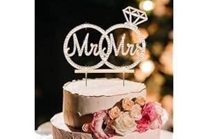 LWAIX Cake Topper Boda Novios Tarta Topper para Tartas de Mr y Mrs para Bodas Fiestas Compromisos Aniversarios (Oro)