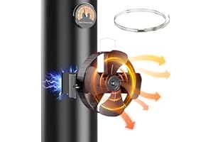 Ovshnrr 3 IN 1 Ventilatore per Stufa a Legna 4 Pale, 180° Rotazione Magnetico Ventilatore, Ventilatore per Camino con Termometro, per Camino Alimentato a Caldo