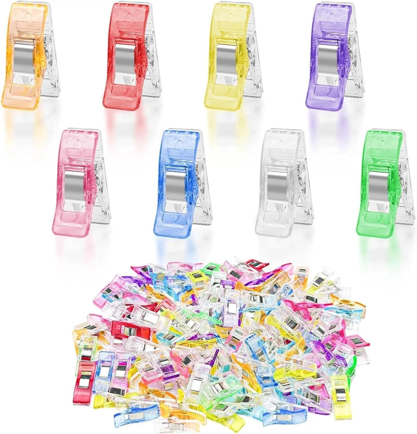 Brysalis 120 PCS Pinzas Costura, Clips de Tela, Manualidades para Acolchar, Accesorios de Plástico, para Costura, Manualidades, Ropa, Fotos, Documentos, Multiusos Casa, Oficina, Viajes Diarios