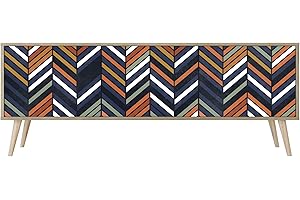 HEALANCY BIOMEDICAL HEALANCY Mobile TV Mobile Porta Televisore a 3 ante Tavolo da Soggiorno TV Soggiorno Armadio Moderno per TV Porta TV con mobili contenitori Mensola TV Design moderno