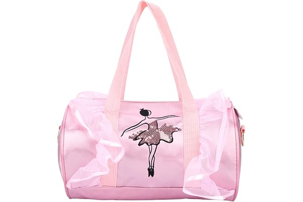 Duokon Sac main pour enfant, utilisable comme sac à bandoulière, motif de princesse dansante dans une robe à paillettes, approprié pour les ballets